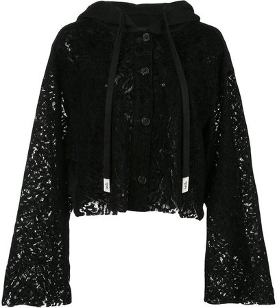 Haculla cropped lace see through hoodie