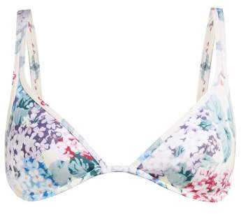 Ephemera - Bloom Floral Underwired Bikini Top - Womens - Blue Print