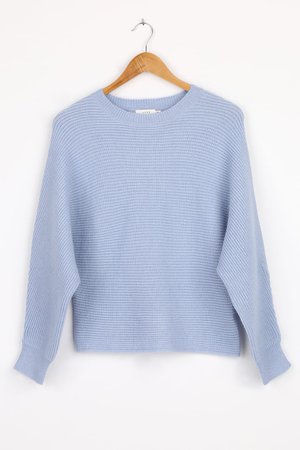 LUSH Light Blue Sweater - Dolman Sleeve Sweater - Knit Sweater - Lulus