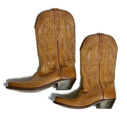 Vintage Old West Cowboy Boots Women's Size 8.5 Square Toe