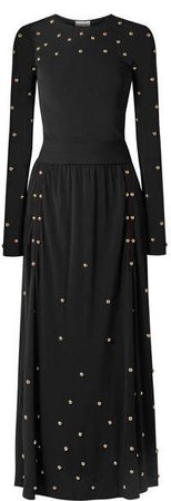 Embellished Jersey Maxi Dress - Black