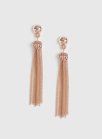 Rose Gold Tassel Earrings | Dorothy Perkins