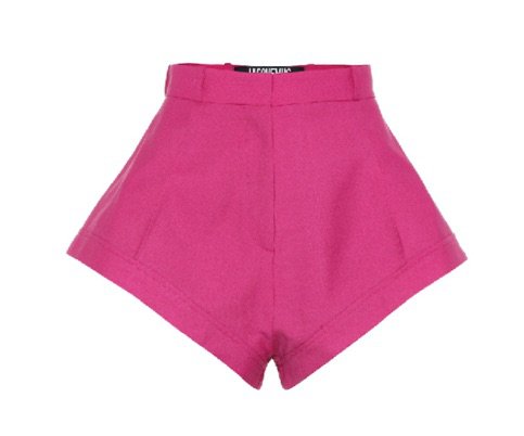 jacquemus high waist wool gabardine shorts in pink