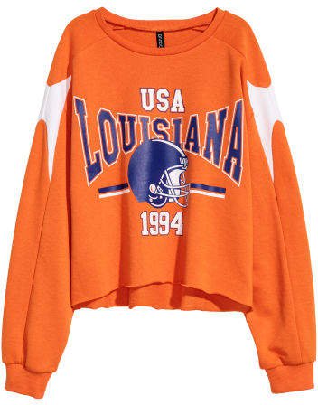 Sweatshirt with Printed Design - Orange