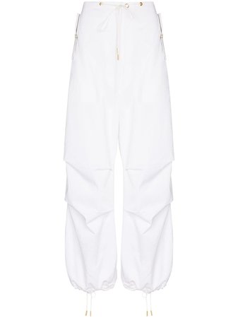 Shop Dion Lee drawstring-waist wide-leg trousers with Express Delivery - FARFETCH