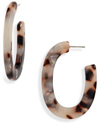 Acetate Oval Hoop Earrings