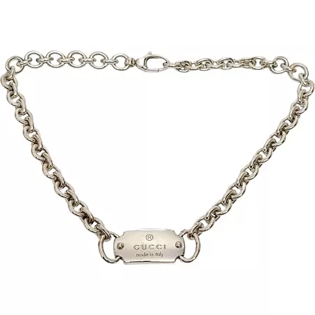 gucci silver choker necklace