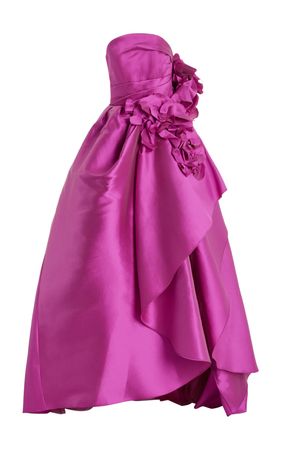 Floral-Appliquéd Satin Ball Gown By Marchesa | Moda Operandi