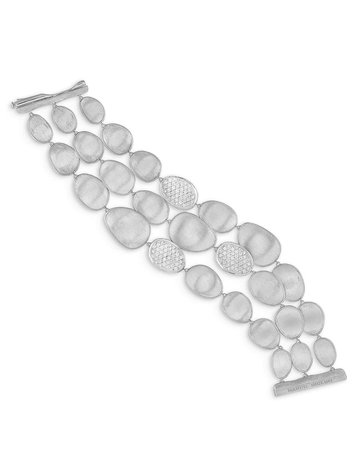 Marco Bicego Lunaria 18k White Gold Diamond Multi-Row Bracelet