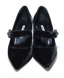 Manolo Blahnik Heels US 10.5 Grey Dark Velvet Rhinestone Trim Shoes – Michael's Consignment NYC