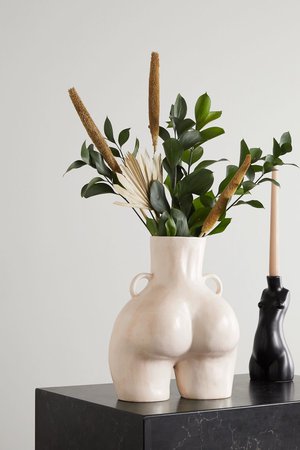 Cream Love Handles ceramic vase | Anissa Kermiche | NET-A-PORTER