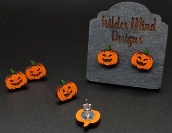 Etsy pumpkin stud earrings