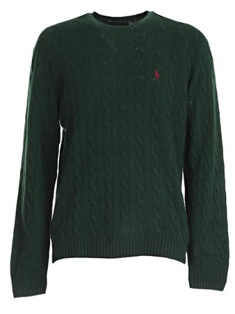 Polo Ralph Lauren Men's Clothing College Green Polo Ralph Lauren Cable Knit Jumper sweater
