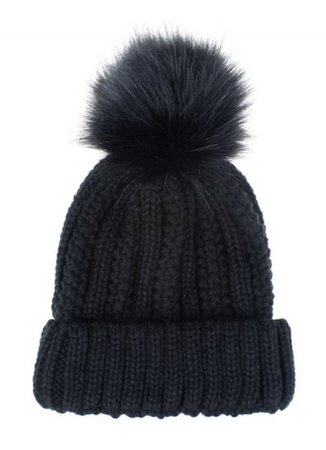 Fuzzy Ball Classic Winter Knitted Hat