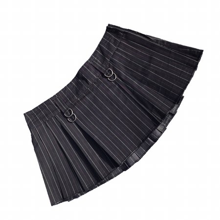 super low fat black red white pinstripe mini skirt