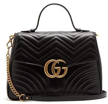 Gg Marmont Small Quilted Leather Shoulder Bag - Womens - Black