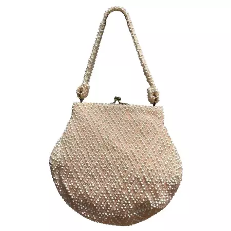 1950’s Light Pink Corde-Bead Bubble Handbag by Lumured For Sale at 1stDibs