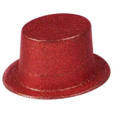 Red Glitter Topper Hat