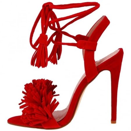 Charlotte Russe Red Fringe Sandals