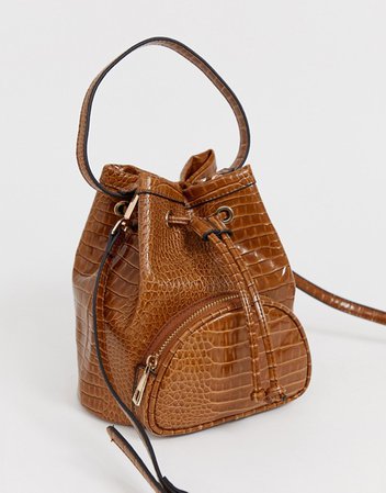 ASOS DESIGN mini croc bucket bag | ASOS
