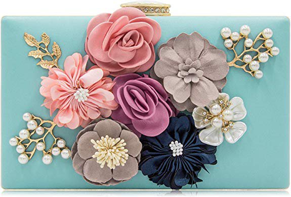 Milisente Evening Bag for Women, Flower Wedding Evening Clutch Purse Bride Floral Clutch Bag(Navy Blue): Handbags: Amazon.com