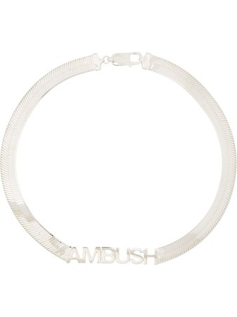 Ambush Logo-Plaque Choker Necklace Aw20 | Farfetch.Com