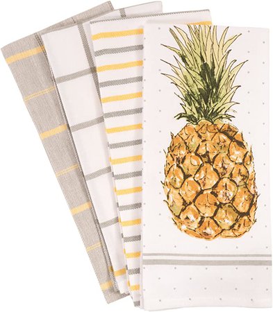 Amazon.com: KAF Home Pantry Pineapple Kitchen Dish Towel Set of 4, 100-Percent Cotton, 18 x 28-inch: Home & Kitchen