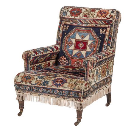 𓋍 𓆨 on instagram: “antique kelim gothic revival armchair”