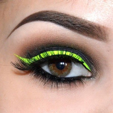 neon green and black makeup - Google Search