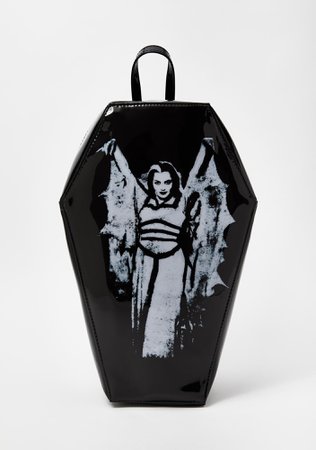 Rock Rebel Lily Munster Bat Wing Coffin Backpack | Dolls Kill