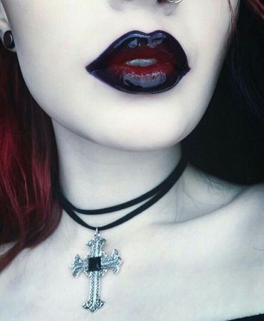 black red lipstick