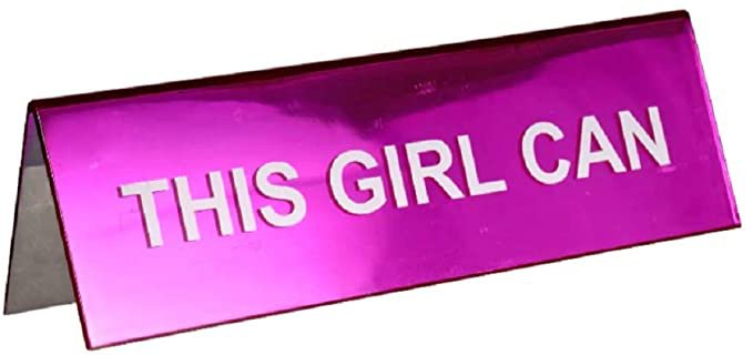 Amazon.com : This Girl Can - Pink Desk Office Name Plate - Motivational Inspirational Quote Accessory Nameplate Lady Woman Boss : Office Products