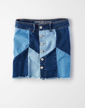 High-Waisted Festival Denim Skirt, Effortlessly Cool | American Eagle Outfitters