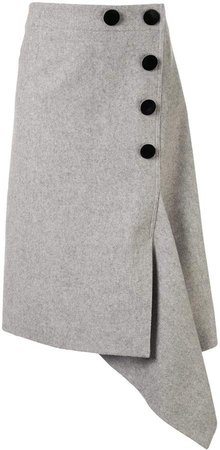 button up asymmetric skirt
