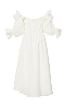 white puff sleeve cottage dress