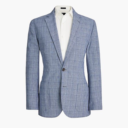 J.Crew Factory: Slim Thompson Suit Jacket In Glen Plaid Linen For Men