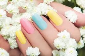 pink yellow and blue nails - Google Search