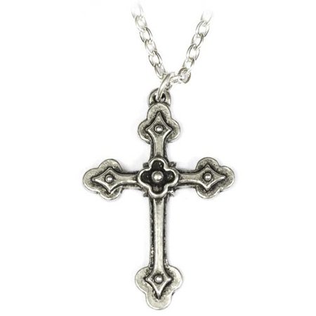 Alchemy Gothic devotion cross necklace (P698)