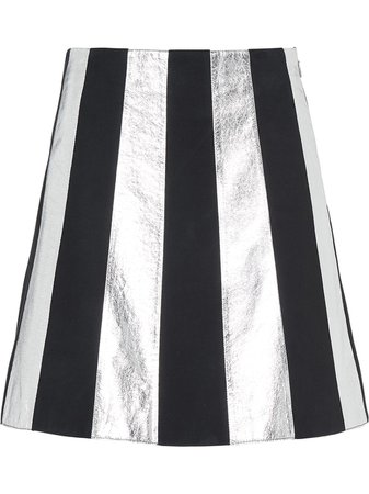Black Miu Miu Suede And Laminated Nappa Leather Skirt | Farfetch.com