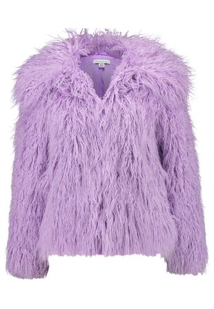 Topshop Lilac Mongolian Fur Jacket