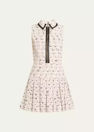 Alice + Olivia Ellis Tweed Box Pleat Dress - Bergdorf Goodman