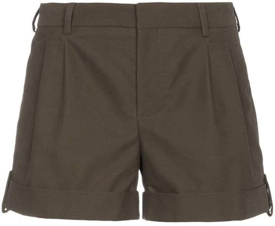 Green Pleat Front Shorts