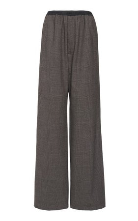 Checked Wool Wide-Leg Pants By Balenciaga | Moda Operandi