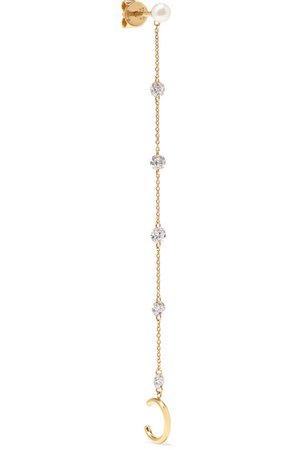 Persée | 18-karat gold, diamond and pearl earring | NET-A-PORTER.COM