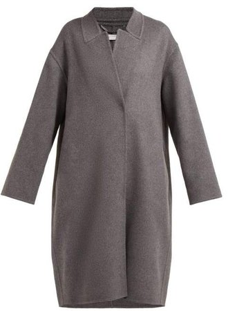 Double Faced Wool Cocoon Coat - Womens - Grey