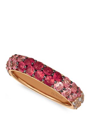 Le Vian® 5/8 ct. t.w. Passion Ruby™, 9/10 ct. t.w. Bubblegum Pink Sapphires™, and 5/8 ct. t.w. Vanilla Sapphires™ Ring Set in 14k Strawberry Gold®