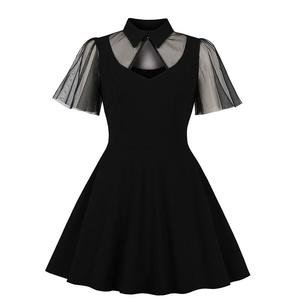 Gothic Lace Short Sleeve Black Dress – Glam And Pop