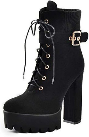 black heel boots