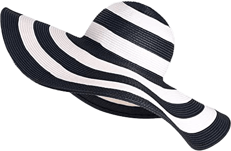 black & white striped hat