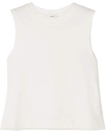 Cropped Cotton-jersey Tank - White